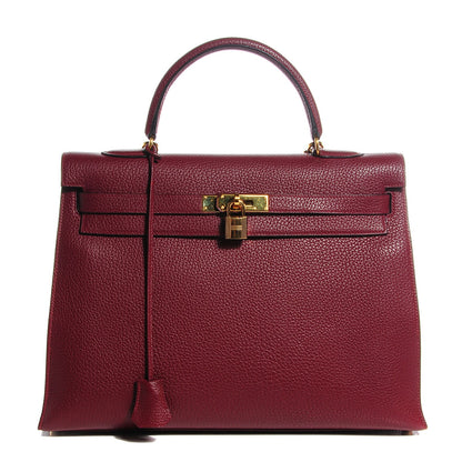 Hermes Fjord Kelly Sellier 35 Rouge H 1 of 23