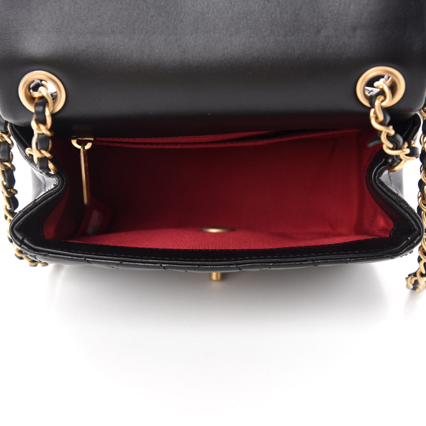 Lambskin Quilted Mini Romance Square Flap Black