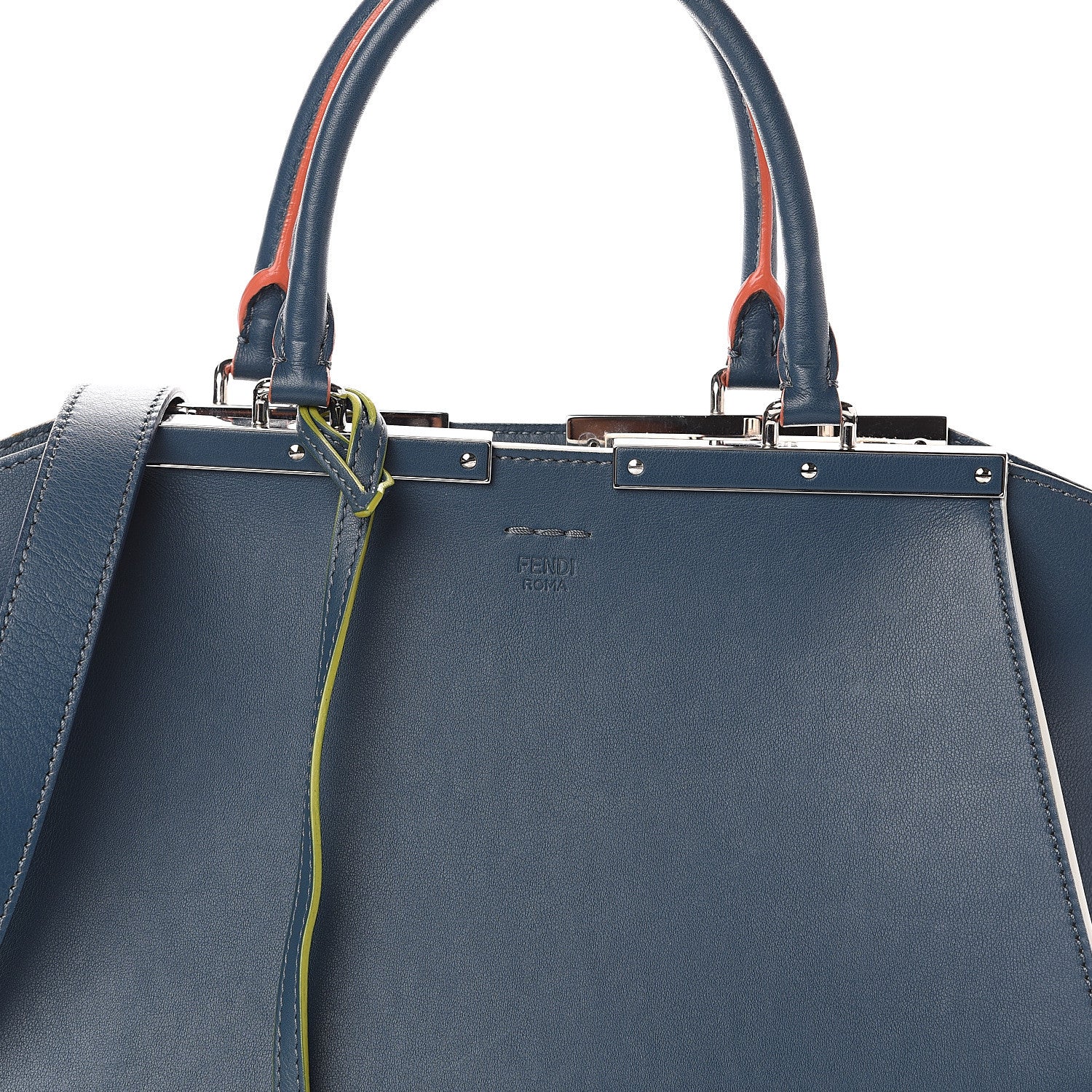 Fendi Vitello Dolce Century Petite 3Jours Tote Pavone 6 of 8