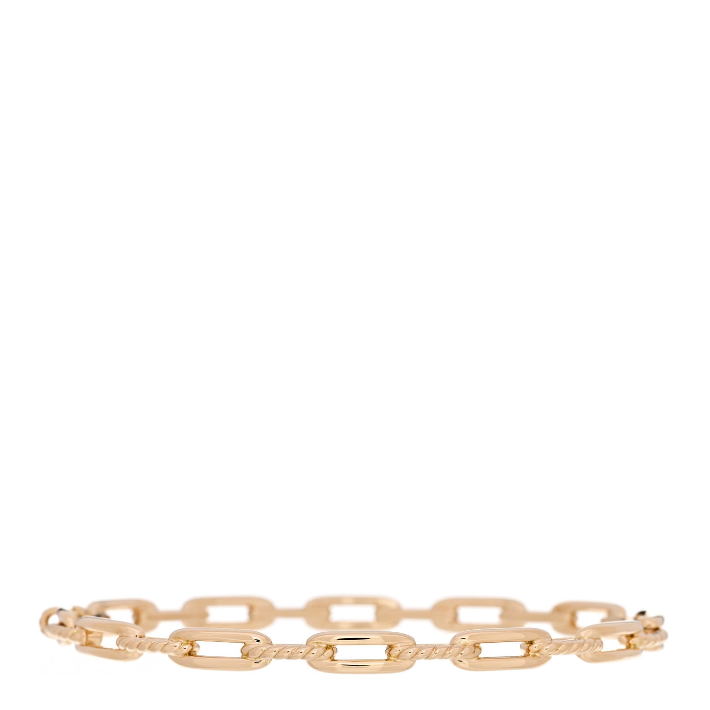 18K Yellow Gold Diamond 4mm Stax Chain Link Bracelet