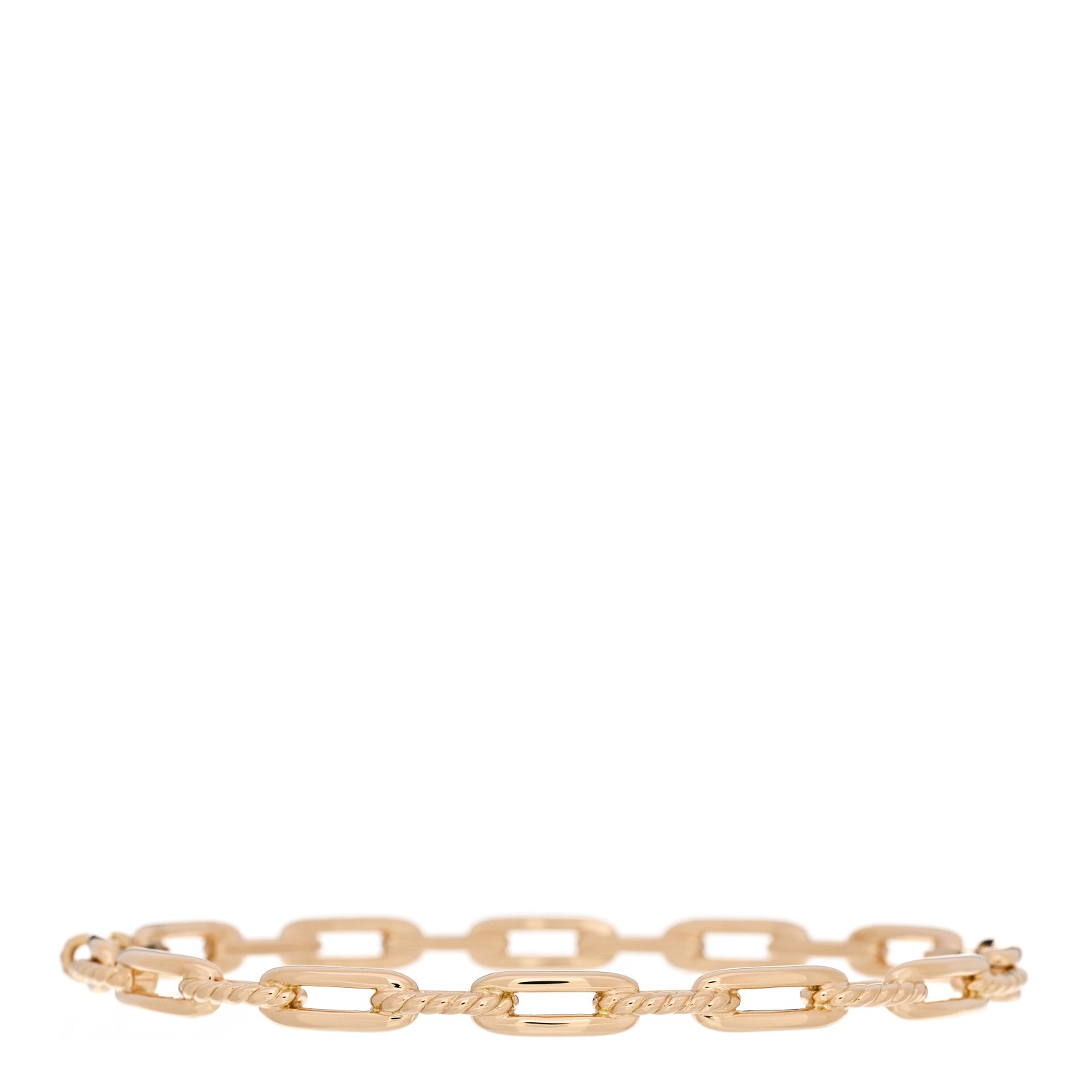 David Yurman 18K Yellow Gold Diamond 4mm Stax Chain Link Bracelet 2 of 4