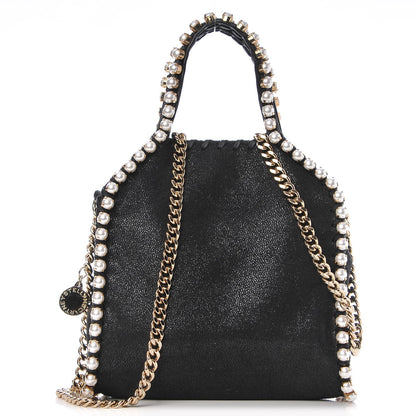 Stella McCartney Shaggy Deer Pearl Studded Tiny Falabella Tote Black 1 of 7