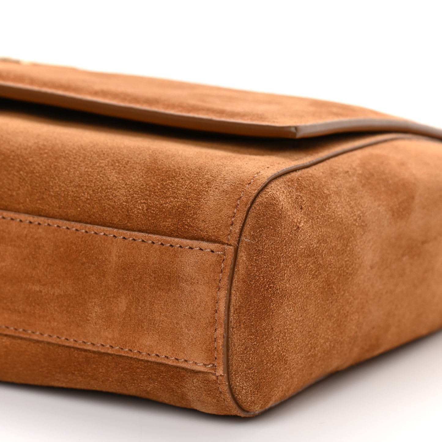 Smooth Calfskin Suede Medium Reversible Monogram Kate Satchel Light Ochre