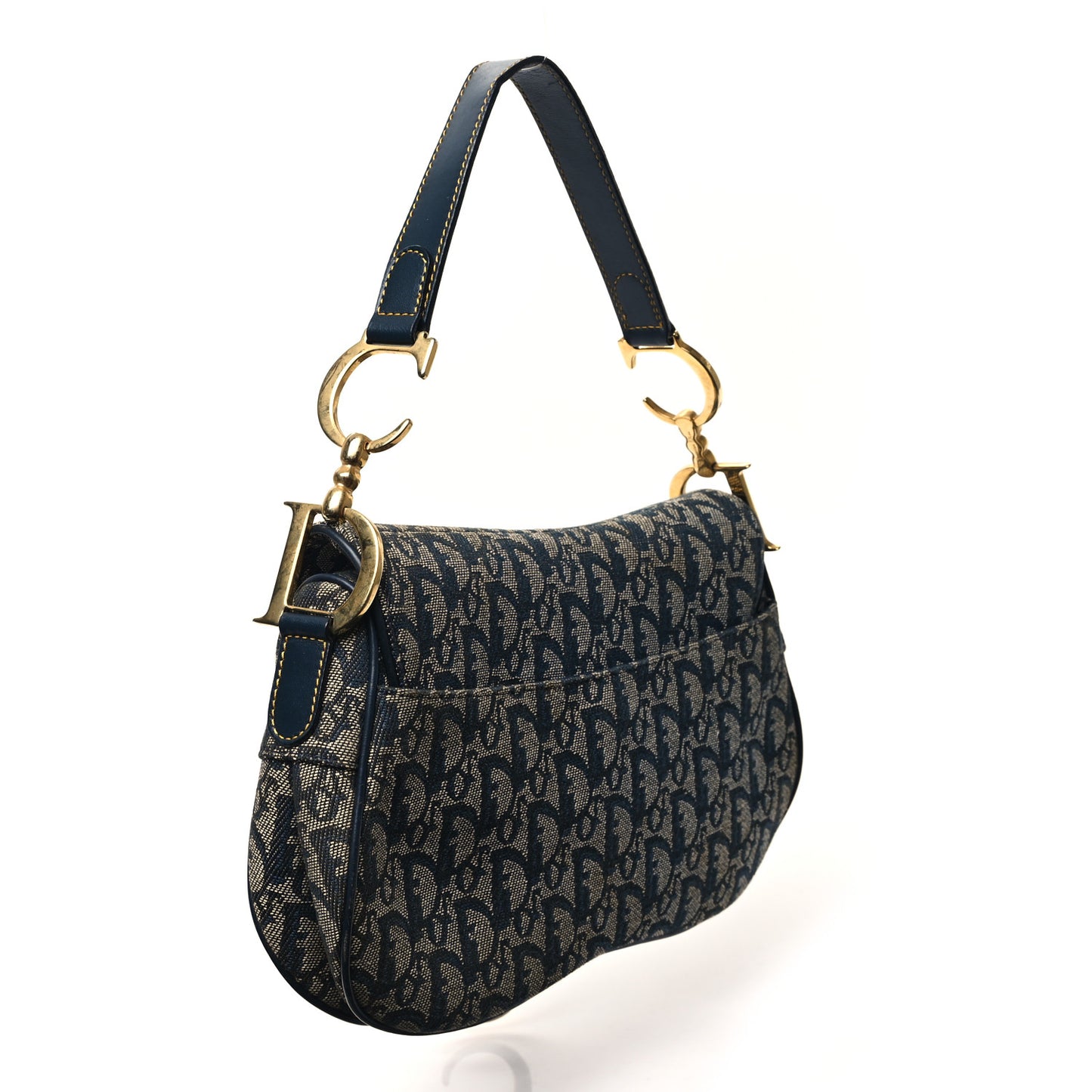 Monogram Double Saddle Bag Navy Blue