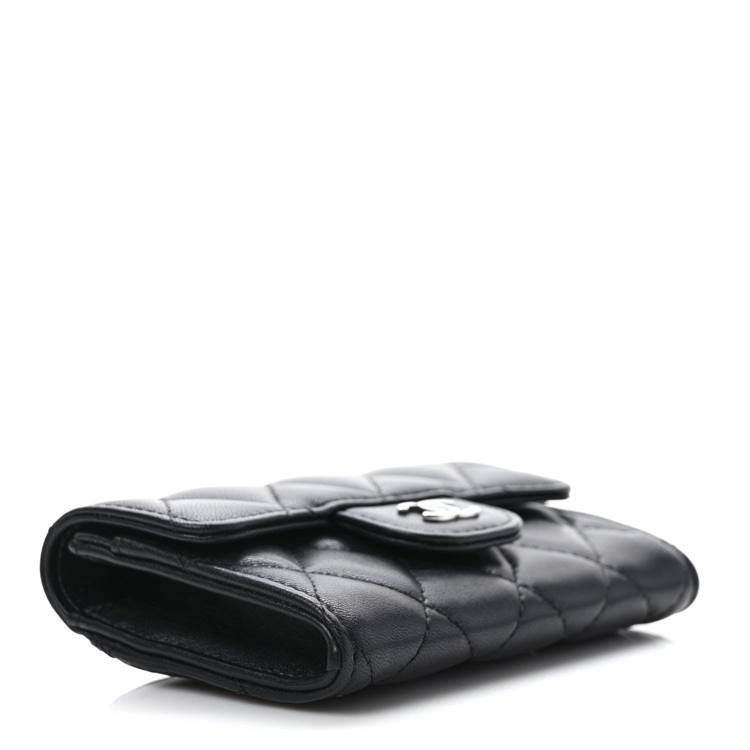 Chanel Lambskin Quilted Flap Card Holder Wallet Black 4 of 7