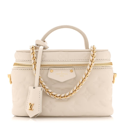 Louis Vuitton Lambskin Embossed Monogram Coussin Vanity PM  Cream 1 of 10