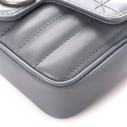 Gucci Calfskin Matelasse Aria Super Mini GG Marmont Shoulder Bag Deep Grey 10 of 10