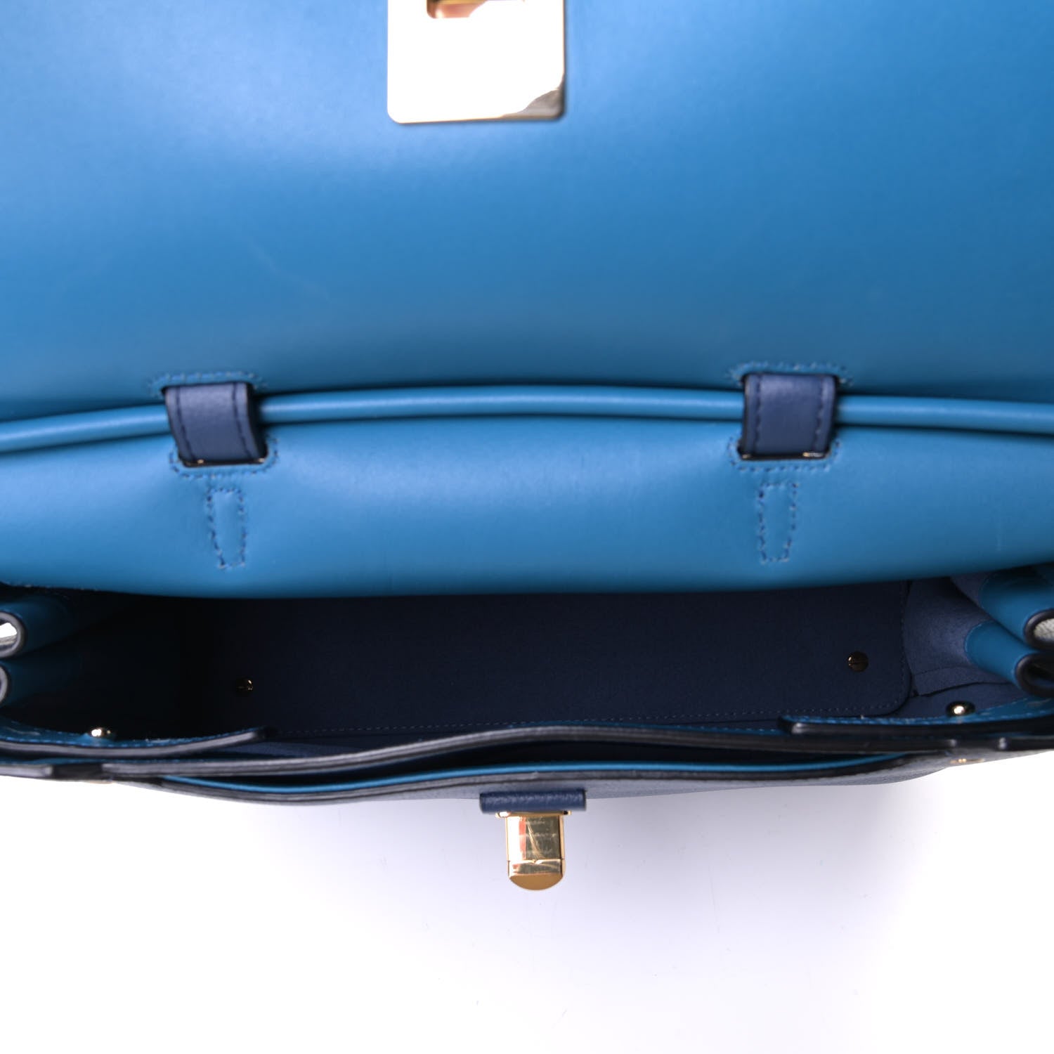 MCM Grained Calfskin Large Milla Convertible Backpack Navy 7 of 8