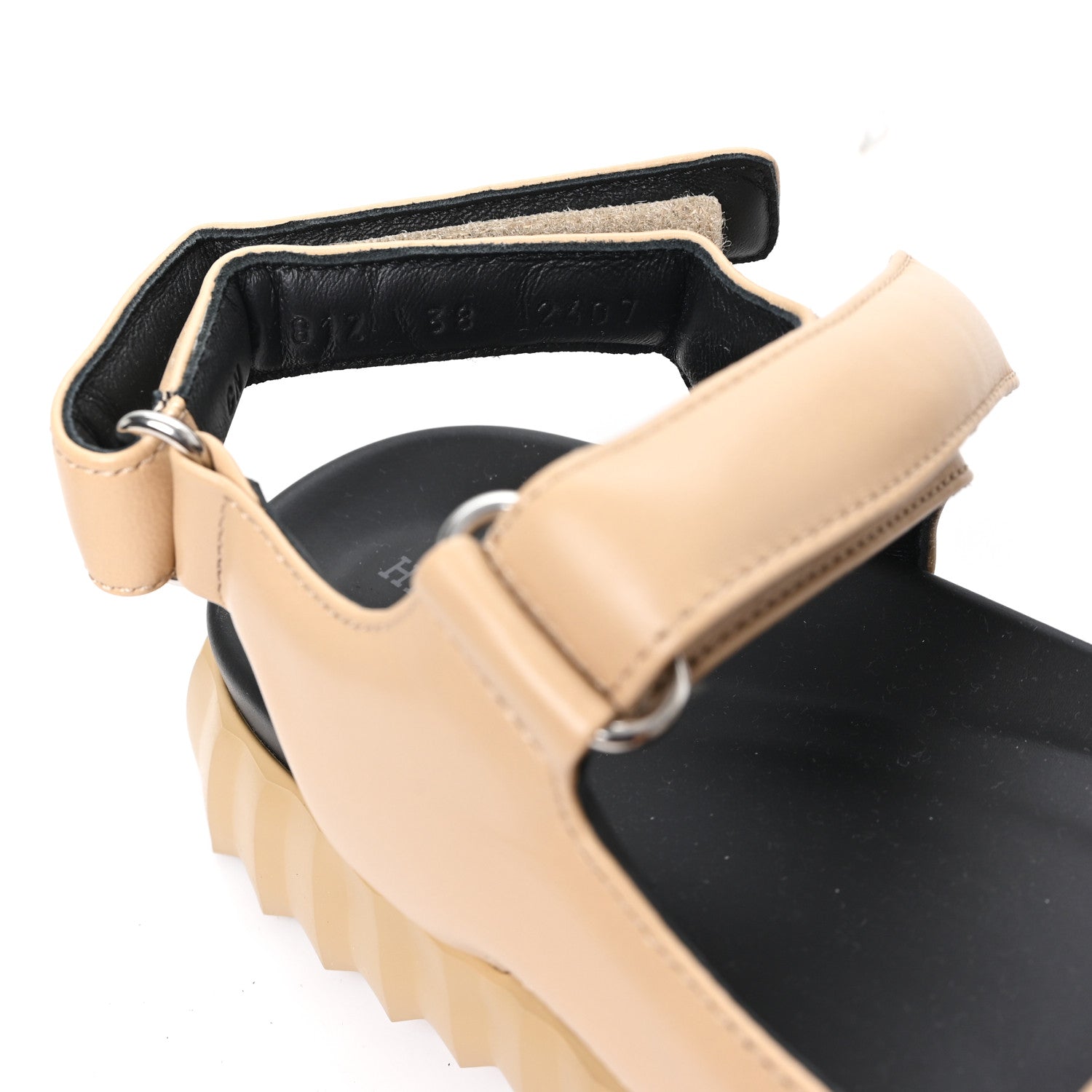 Hermes Lambskin Junior Womens Sandals 38 Beige Albinos 9 of 10