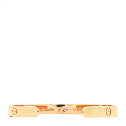 Cartier 18K Yellow Gold 1 Diamond LOVE Cuff Bracelet 18 3 of 5