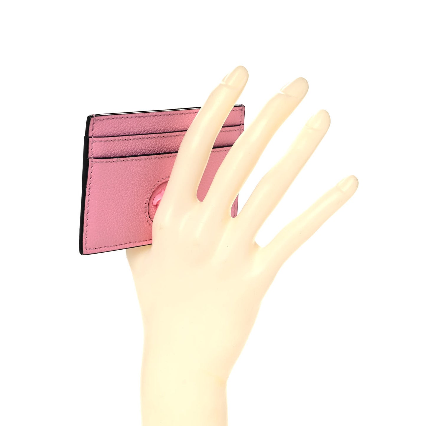 Calfskin Medusa Card Holder Pink