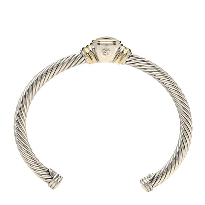 David Yurman Sterling Silver 14K Yellow Gold Lemon Quartz 5mm Noblesse Cable Bracelet 3 of 4