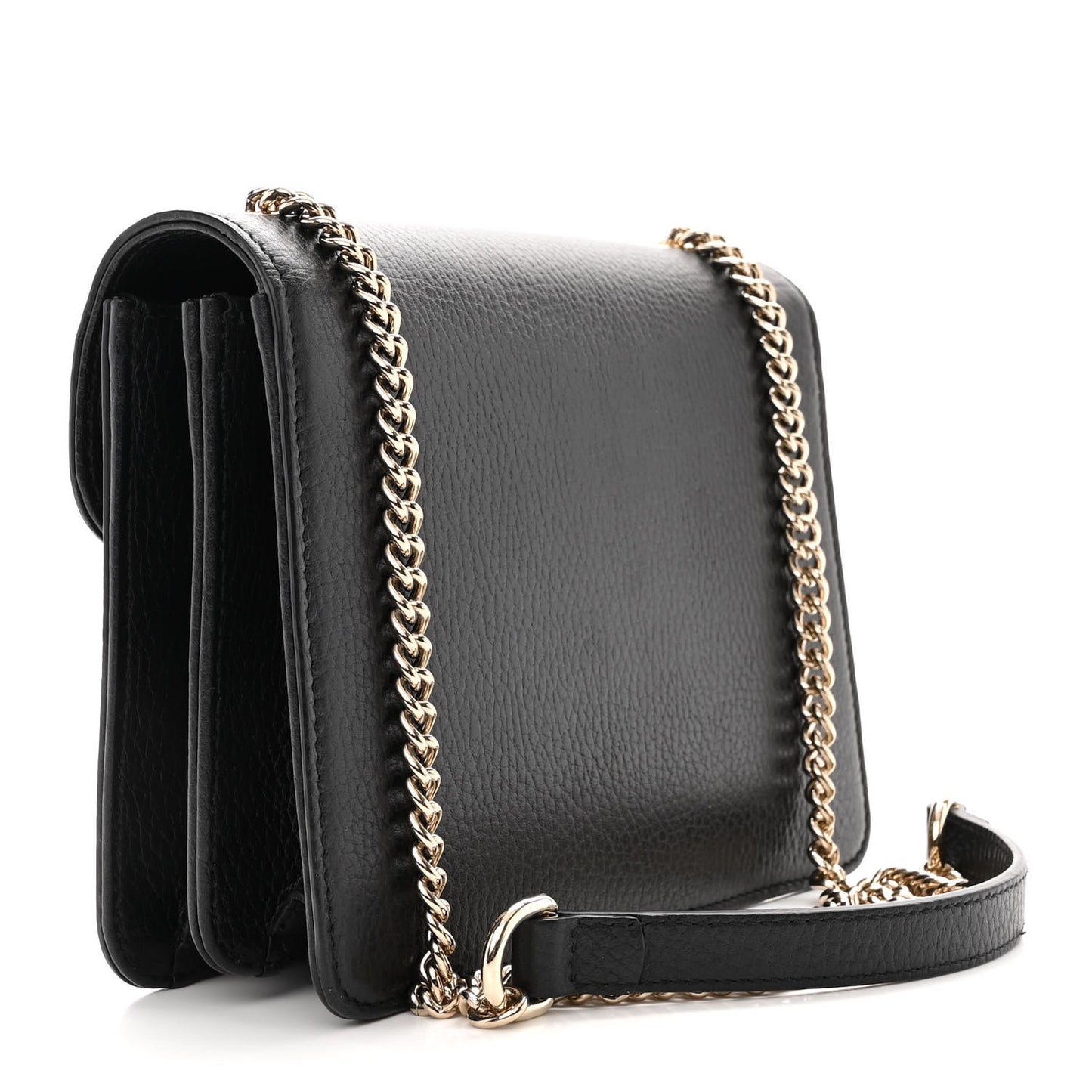 Dollar Calfskin Small Interlocking G Shoulder Bag Black