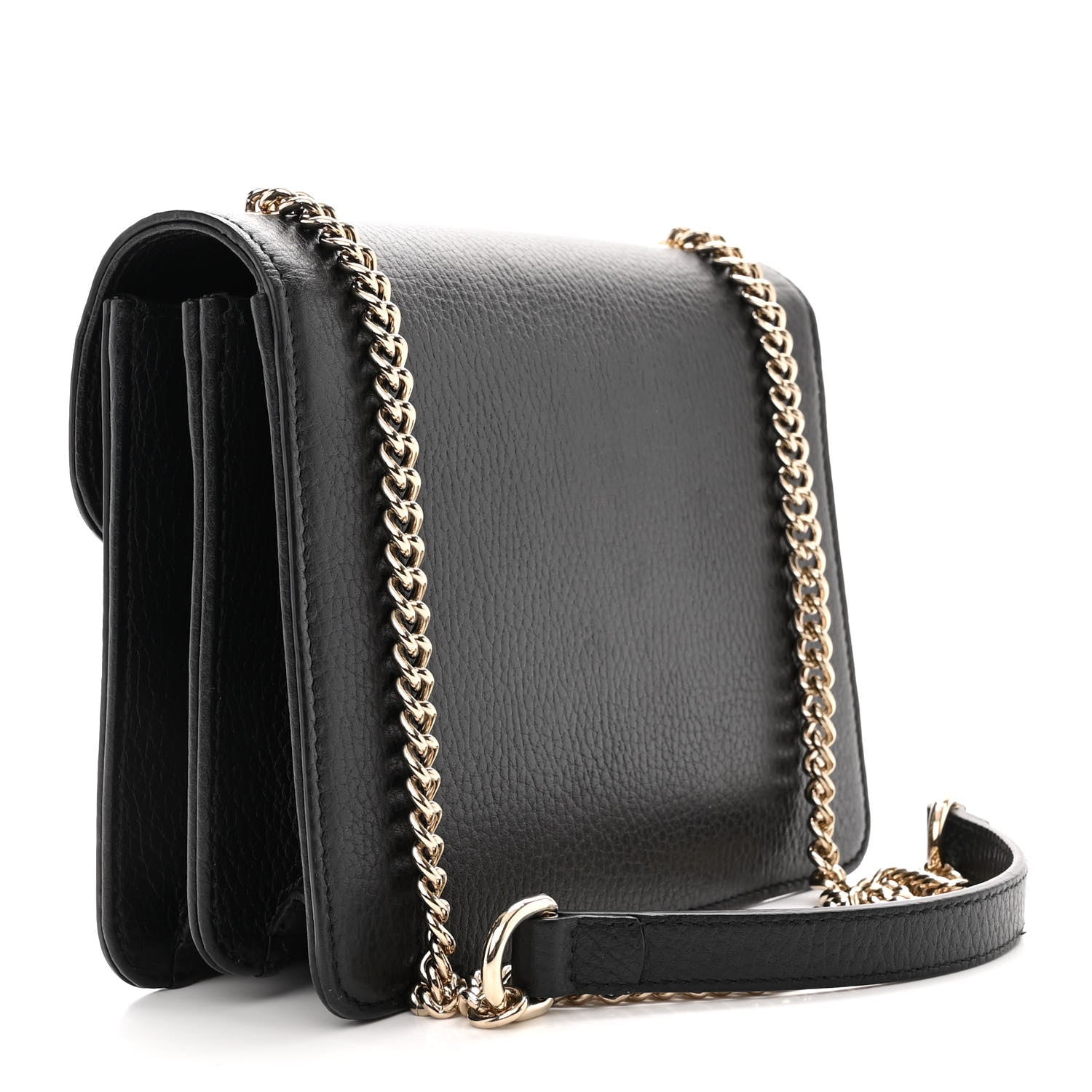Gucci Dollar Calfskin Small Interlocking G Shoulder Bag Black 3 of 12