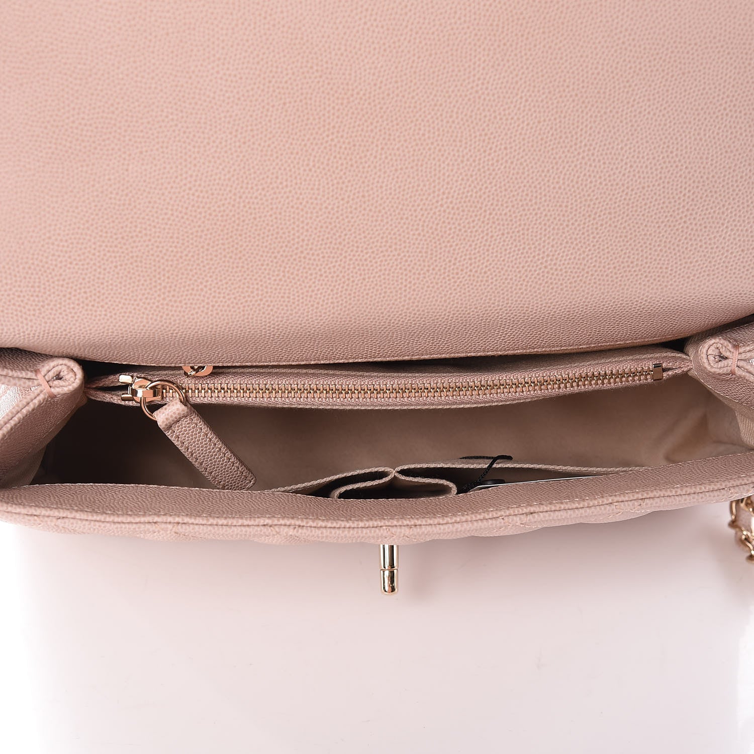 Chanel Caviar Quilted Small Coco Handle Flap Light Beige 8 of 10