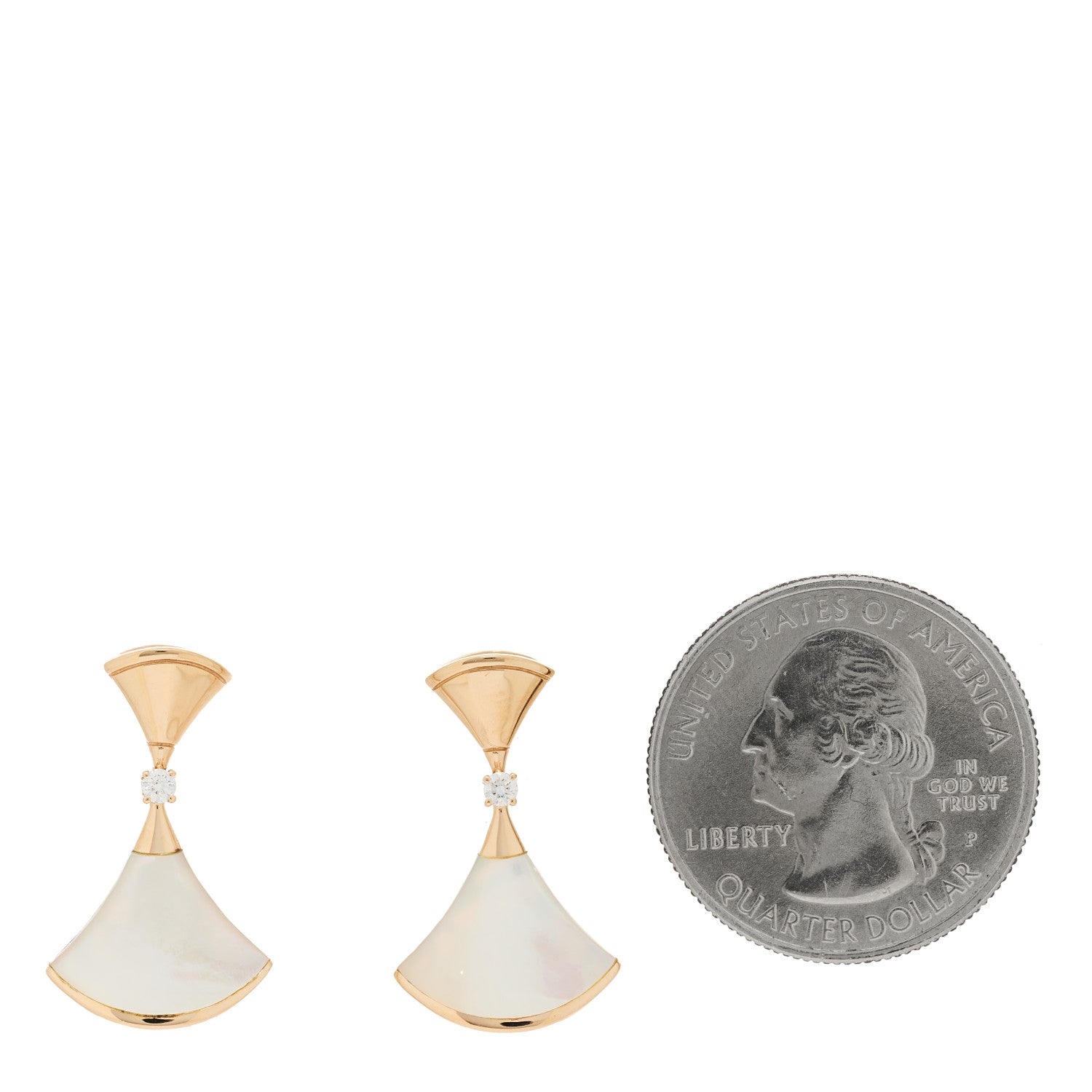 Bulgari 18K Rose Gold Diamond Mother of Pearl Divas' Dream Earrings 2 of 4