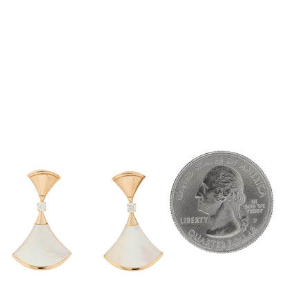 Bulgari 18K Rose Gold Diamond Mother of Pearl Divas' Dream Earrings 2 of 4