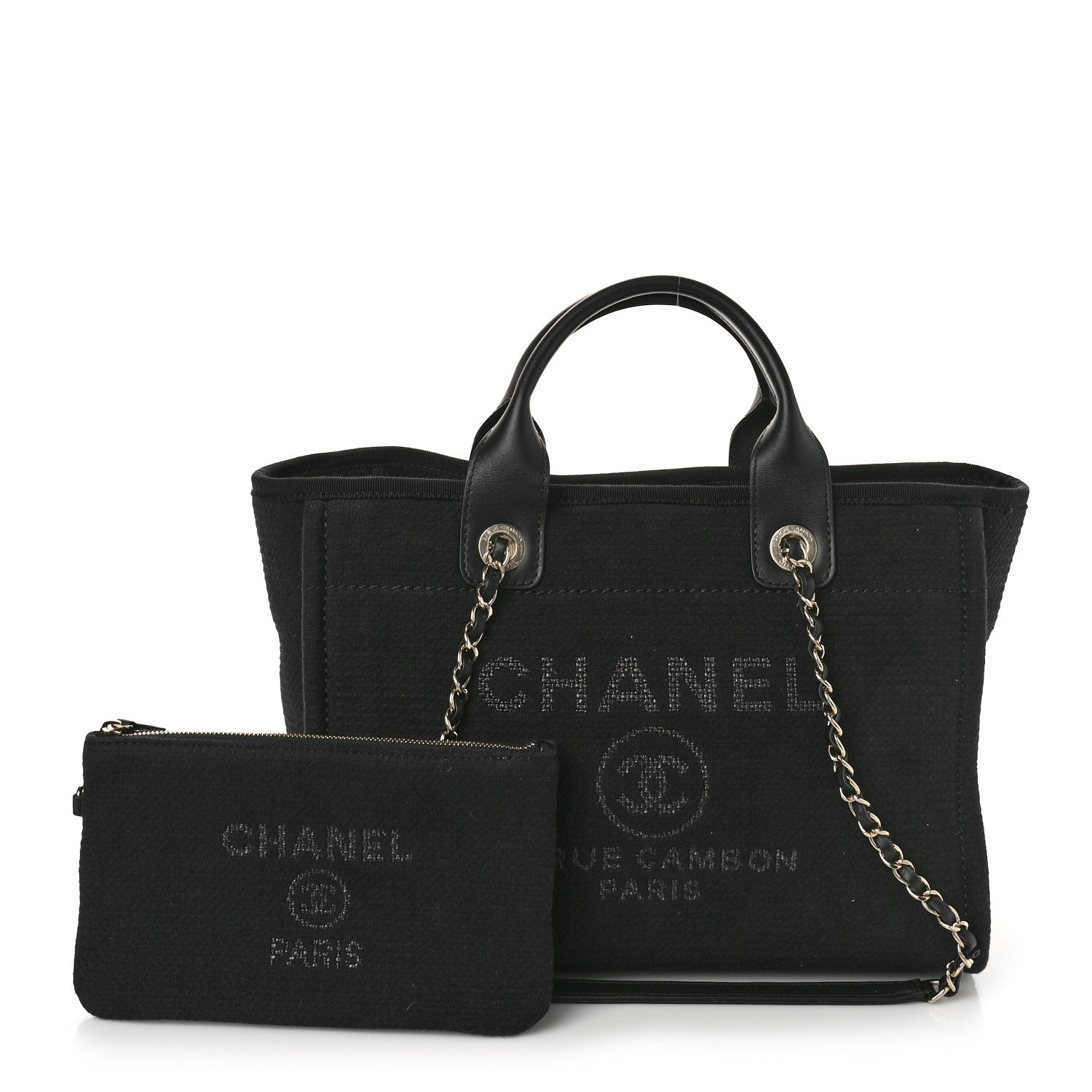 Chanel Mixed Fibers Small Deauville Tote Black 1 of 10