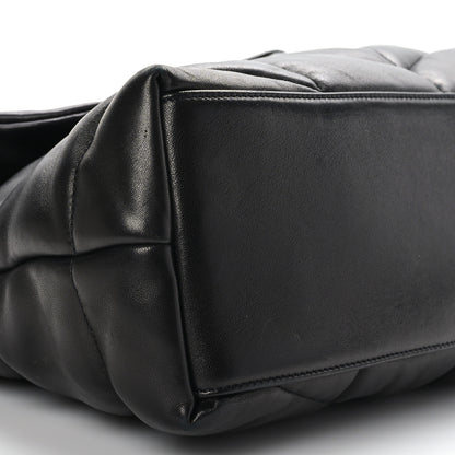 Saint Laurent Lambskin Quilted Medium Loulou Puffer Monogram Chain Satchel Black 8 of 9