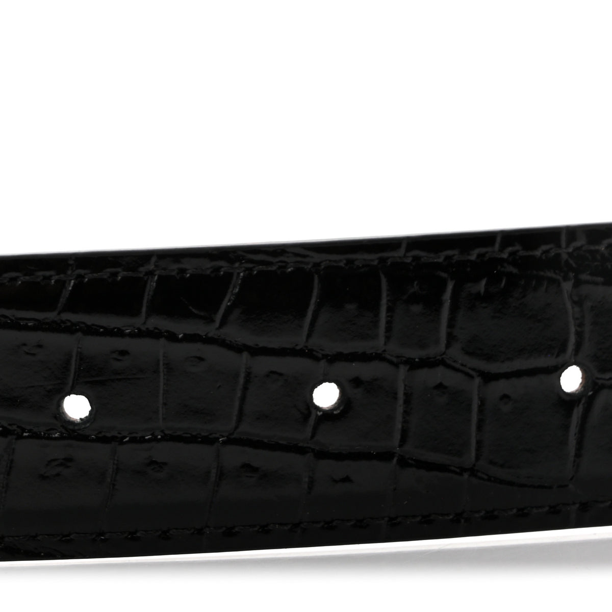 Chanel Calfskin Crocodile Embossed Belt 85 34 Black 3 of 6