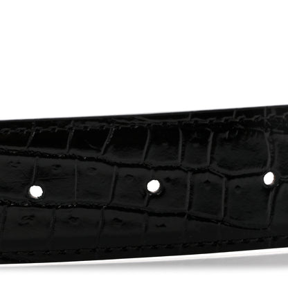 Chanel Calfskin Crocodile Embossed Belt 85 34 Black 3 of 6