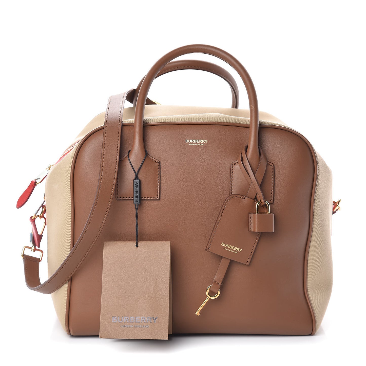 Smooth Calfskin Cube Bowling Bag Malt Brown