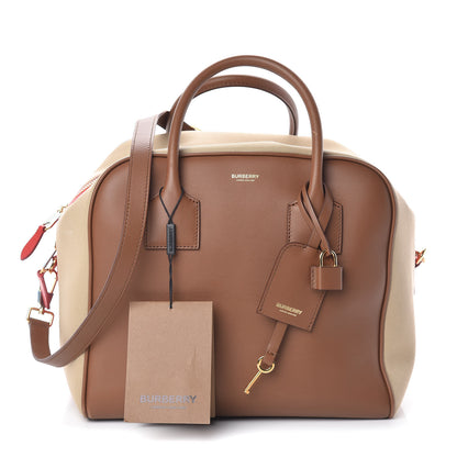 Burberry Smooth Calfskin Cube Bowling Bag Malt Brown 1 of 9