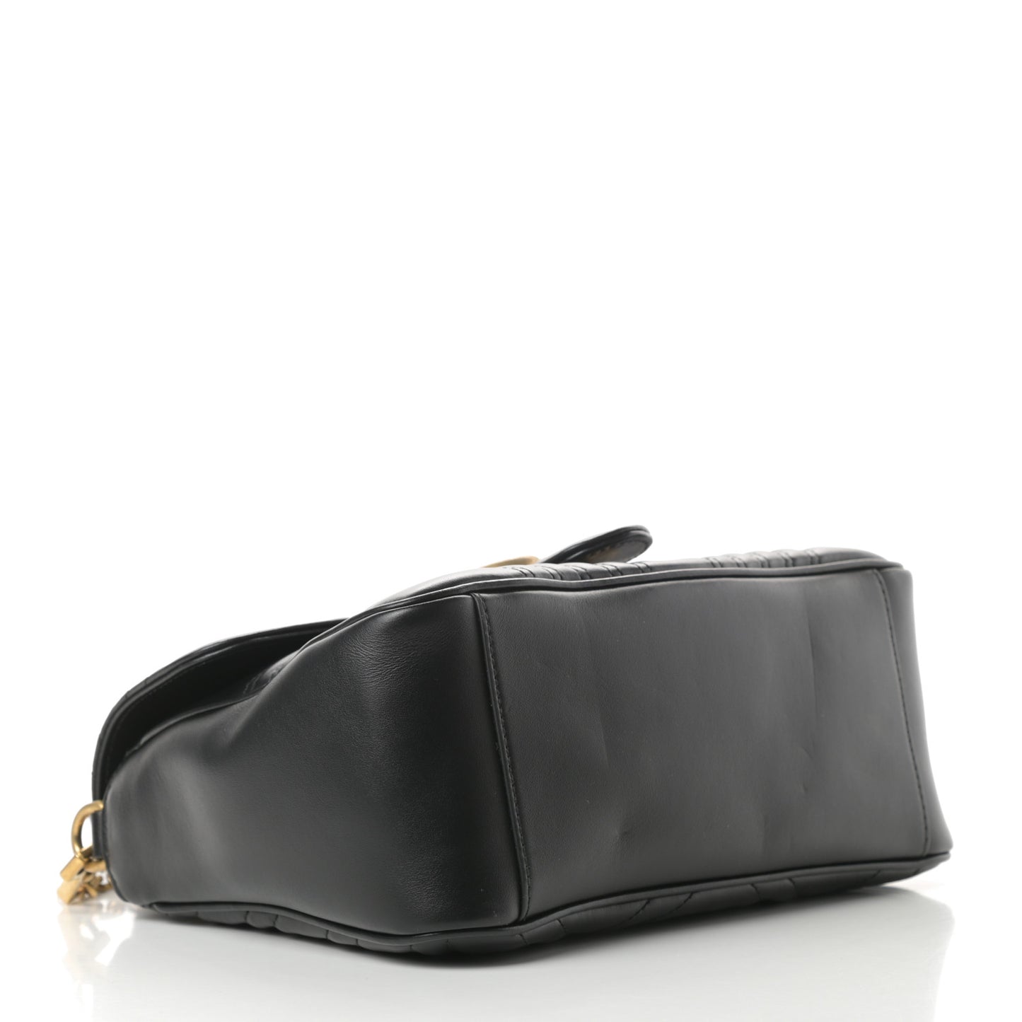 Calfskin Matelasse Small GG Marmont Top Handle Shoulder Bag Black