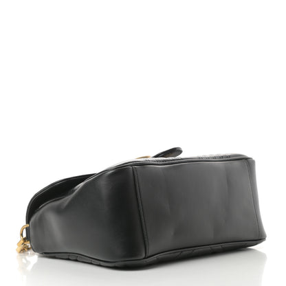 Gucci Calfskin Matelasse Small GG Marmont Top Handle Shoulder Bag Black 4 of 13