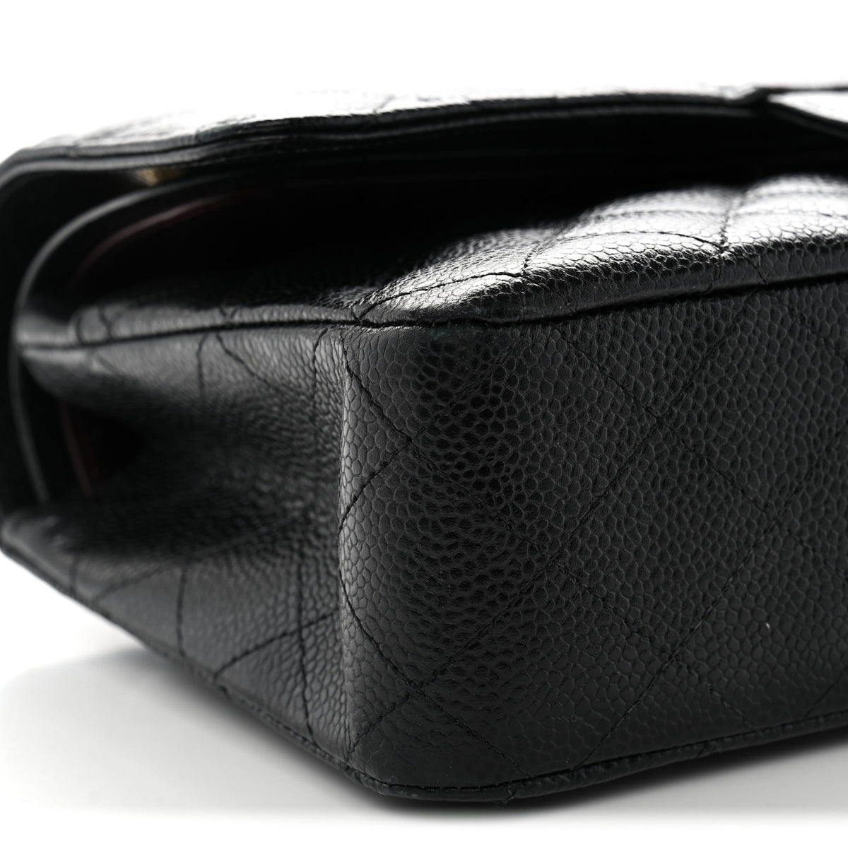 Caviar Quilted Medium Double Flap Black
