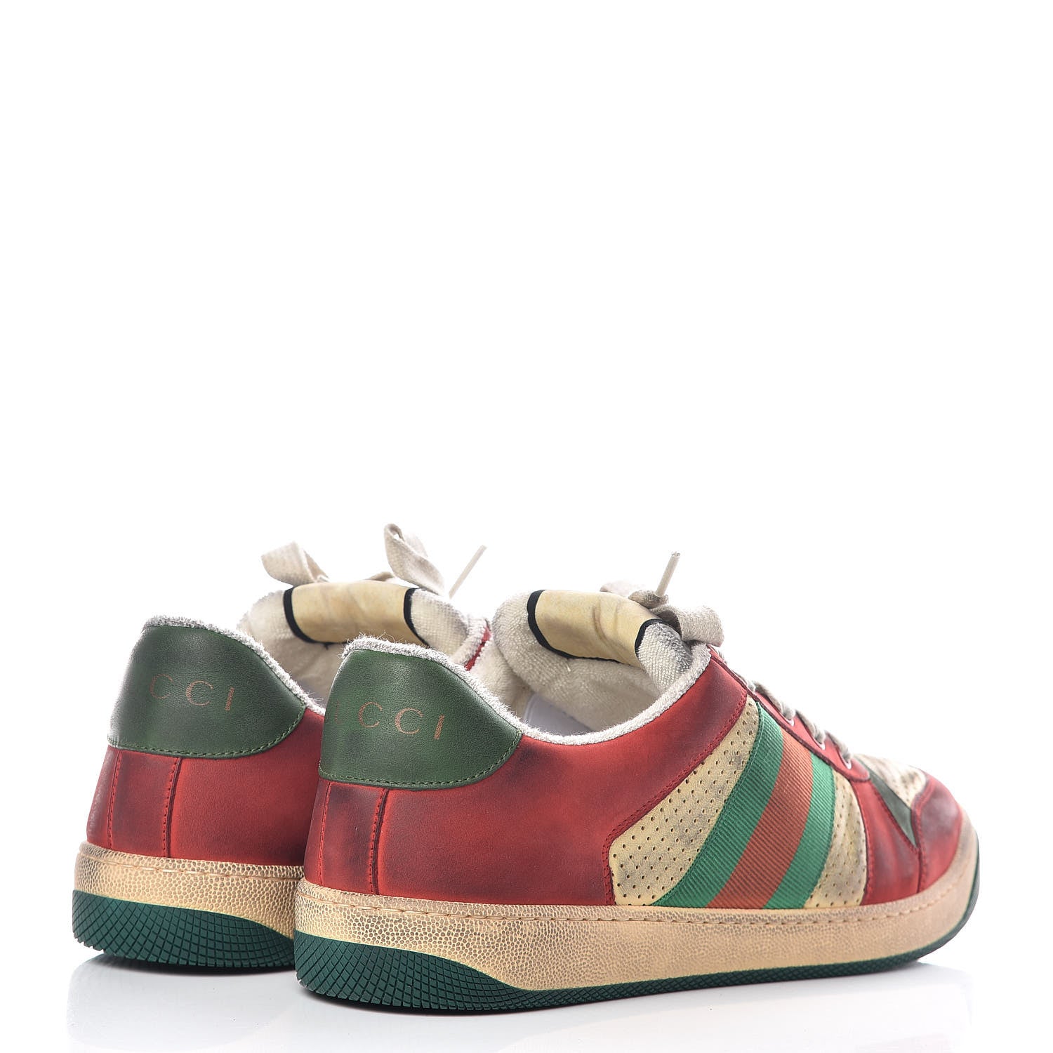 Gucci Nubuck Web Mens Screener Sneakers 9 Light Hibiscus Red Burro 4 of 9