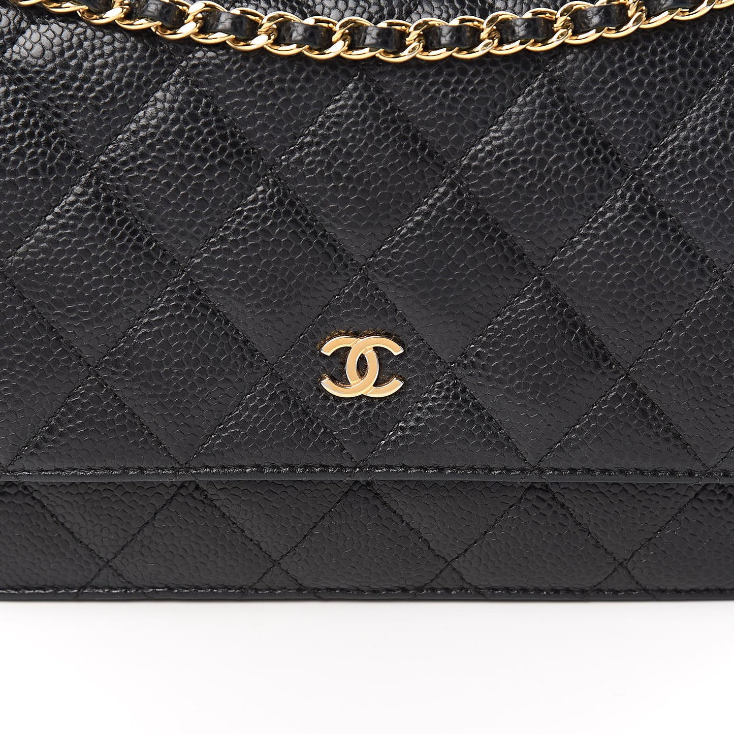 Caviar Quilted Wallet On Chain WOC Black