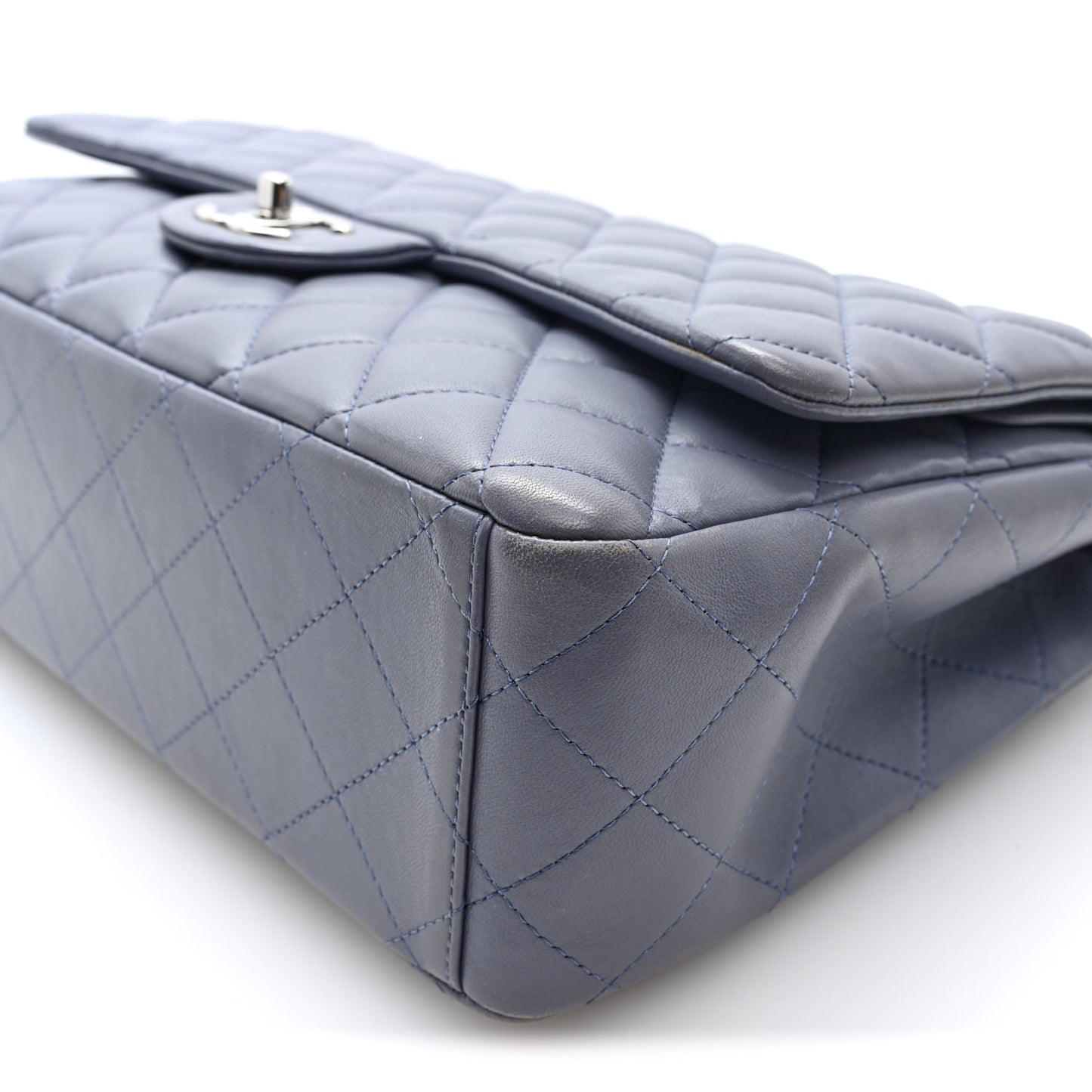 Lambskin Quilted Maxi Double Flap Purple