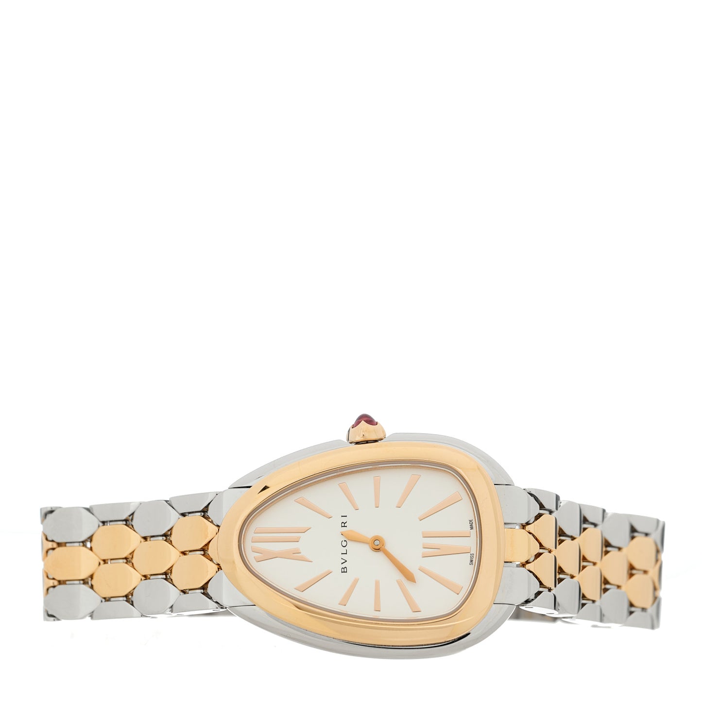 Stainless Steel 18K Yellow Gold 33mm Serpenti Seduttori Quartz Watch