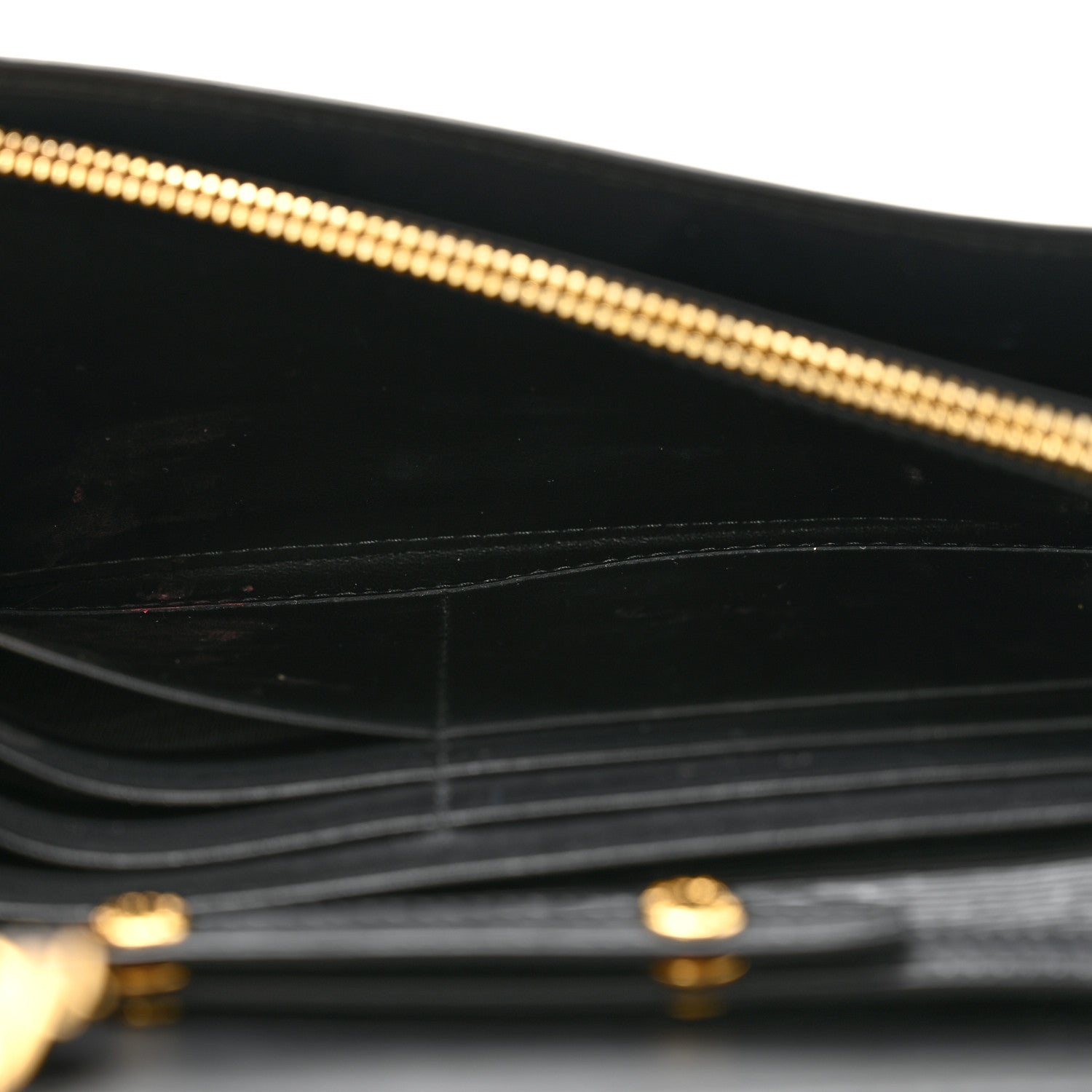 Prada Vitello Move Metal Oro Chain Wallet Black 5 of 11