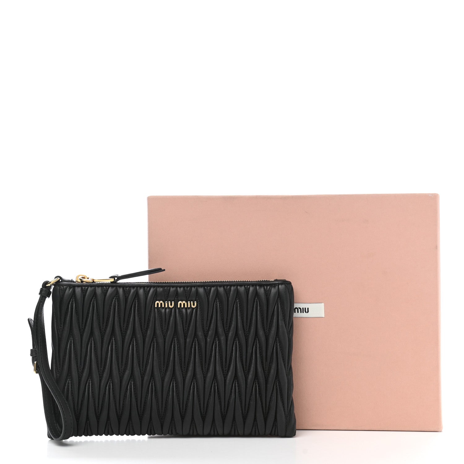 Miu Miu Nappa Matelasse Lux Wristlet Black 9 of 9