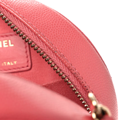Chanel Caviar Quilted Round Clutch With Chain Pink 11 of 14