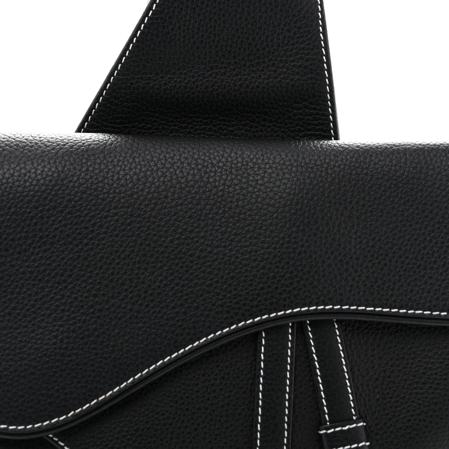 Grained Calfskin Mens Saddle Bag Black