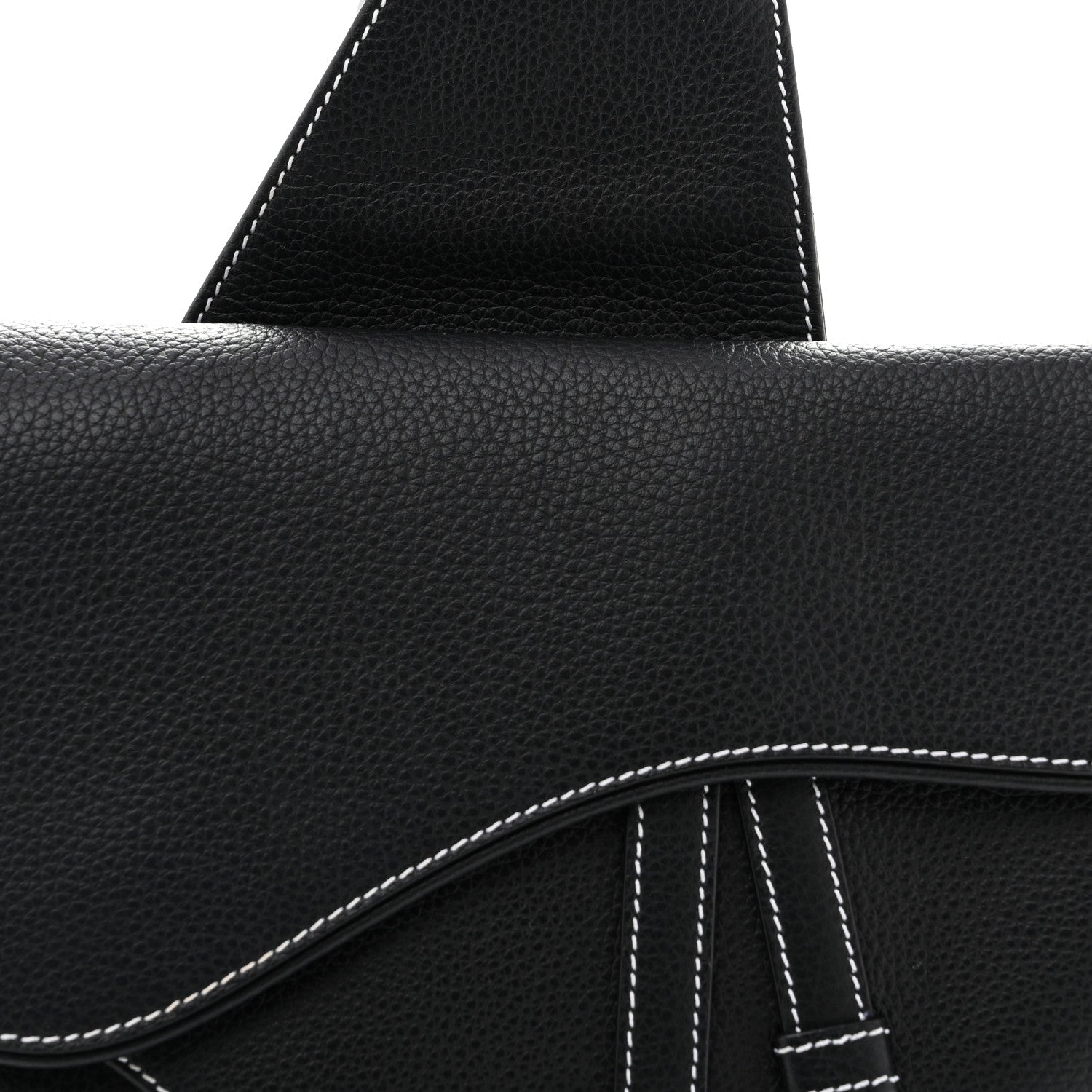 Christian Dior Grained Calfskin Mens Saddle Bag Black 7 of 10