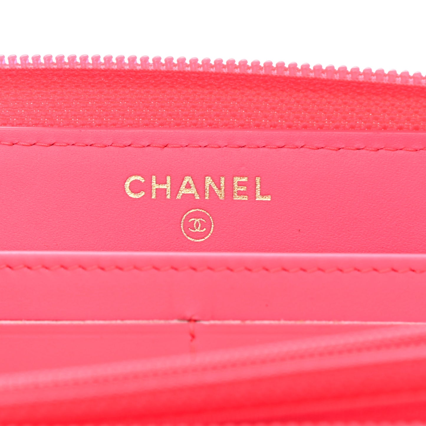 Patent Quilted Boy Zip Around Wallet Pink