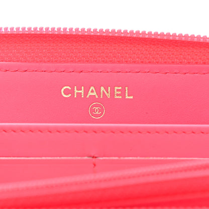 Chanel Patent Quilted Boy Zip Around Wallet Pink 10 of 10