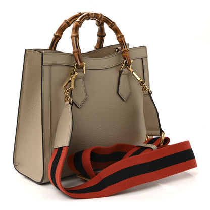 Gucci Textured Dollar Calfskin Web Small Diana Tote Bag Oatmeal Vintage Green 3 of 9