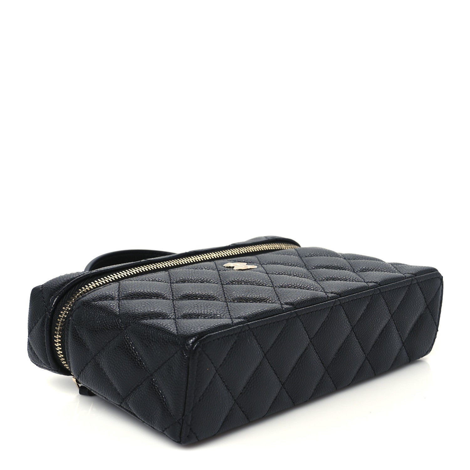 Chanel Caviar Quilted Top Handle Slim Vanity With Chain Black 4 of 11