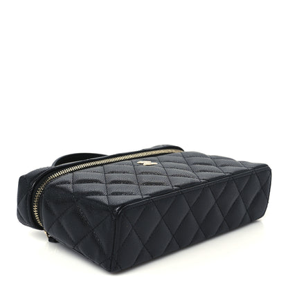 Chanel Caviar Quilted Top Handle Slim Vanity With Chain Black 4 of 11