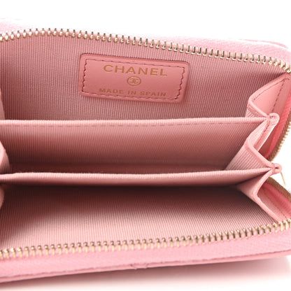 Chanel Lambskin Quilted Chanel 19 Zip Around Coin Purse Wallet Light Pink 5 of 8