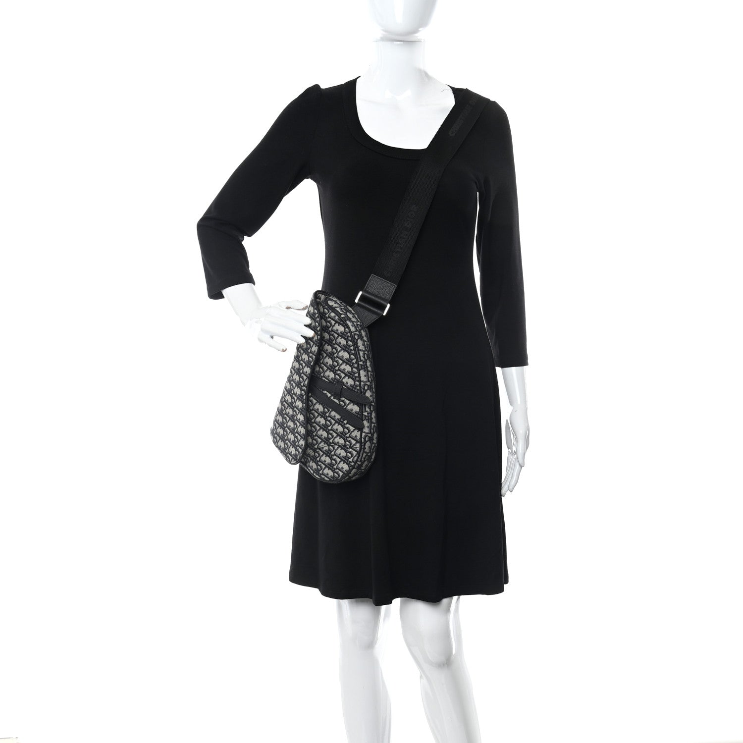 Christian Dior Oblique Mens Saddle Bag Black 2 of 9