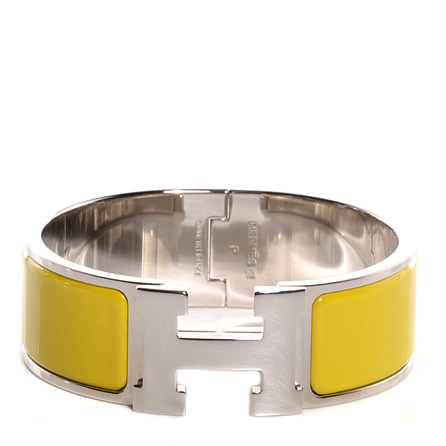 Enamel Clic Clac H Wide Bracelet PM Chartreuse