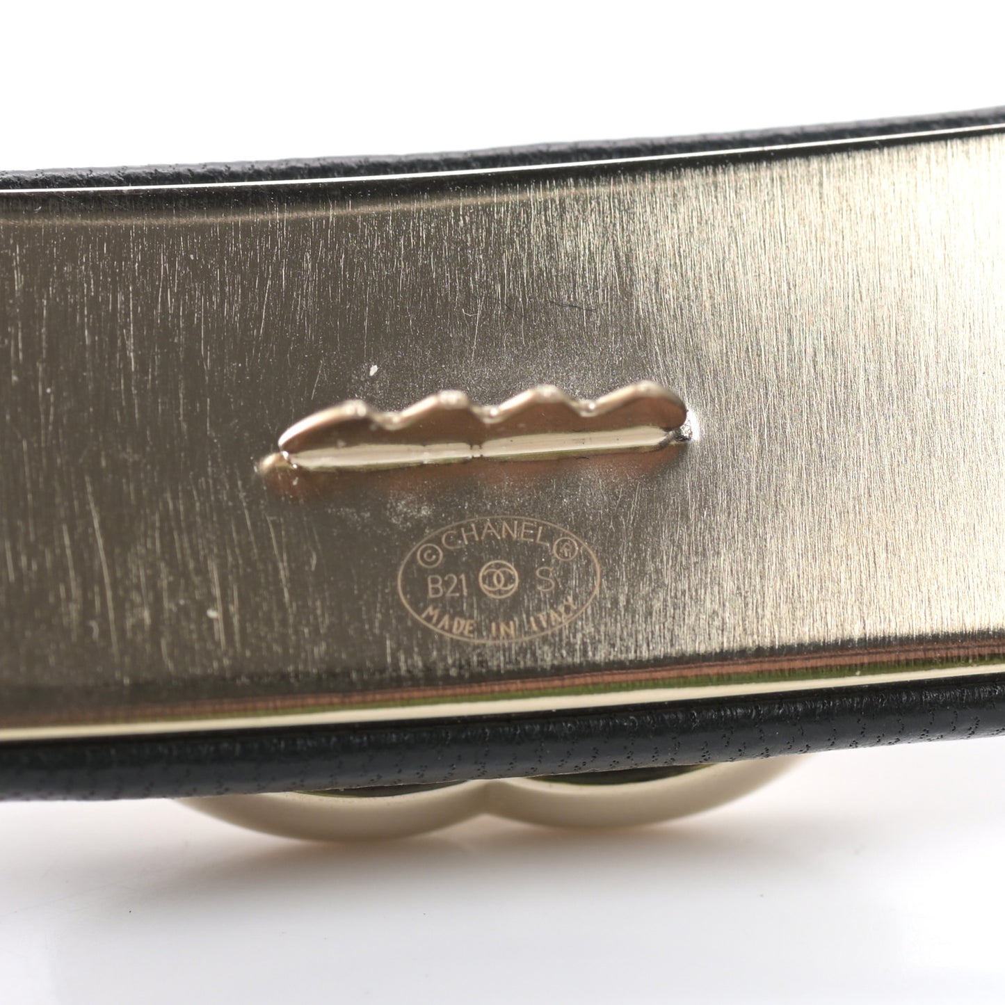 Lambskin Turnlock CC Hair Clip Barrette Black