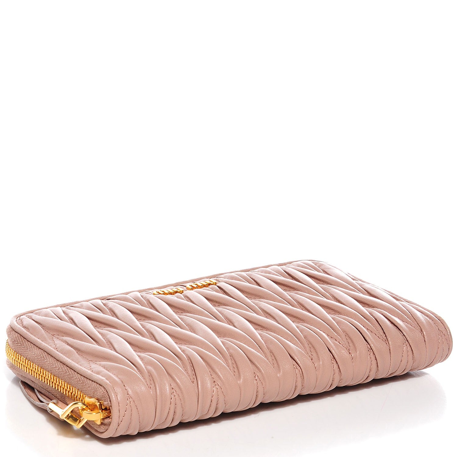 Miu Miu Matelasse Zip Around Wallet Cammeo 4 of 9