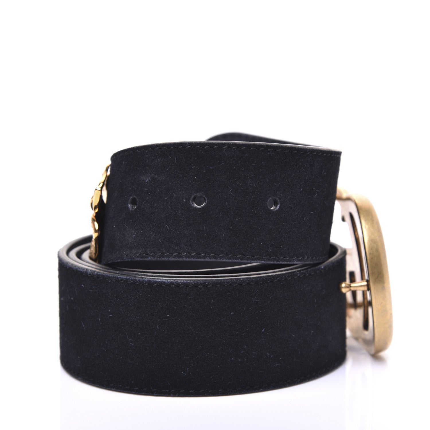 Gucci Suede GG Marmont Clover Belt 100 40 Black 4 of 9